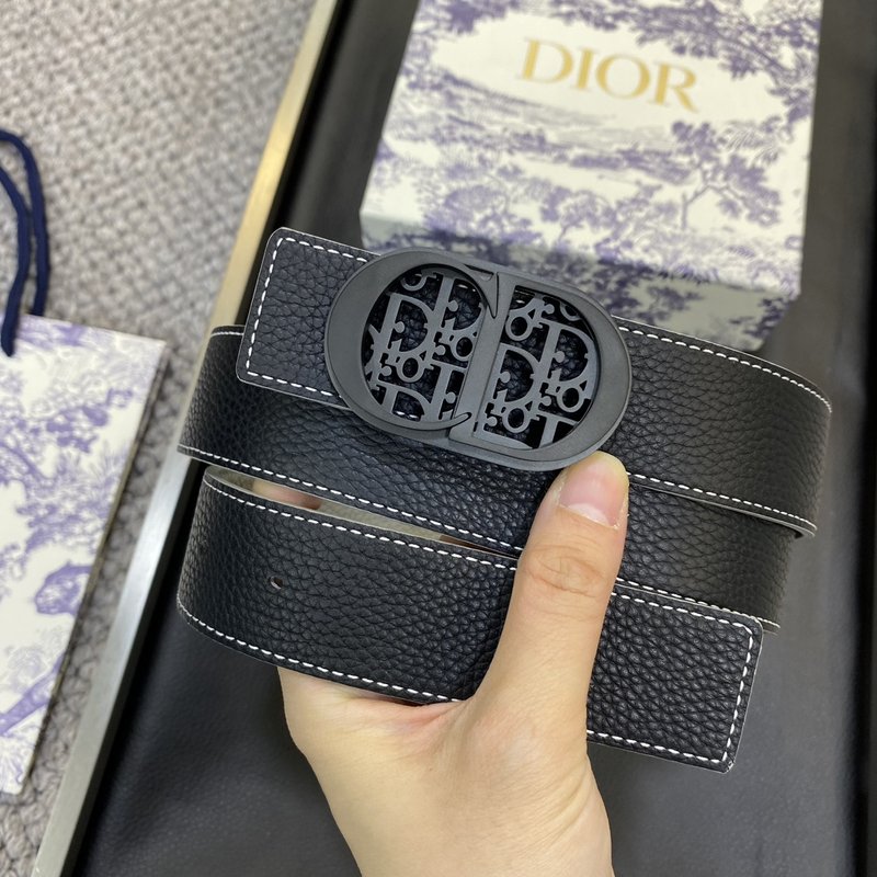 디올 DIOR 클래식 레터 캔버스 가죽 벨트 001-219717