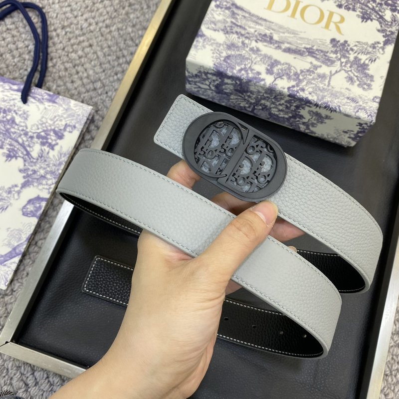디올 DIOR 클래식 레터 캔버스 가죽 벨트 001-219717