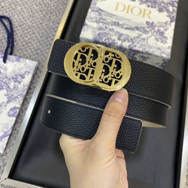 디올 DIOR 클래식 CD 버클 천연 소 가죽 벨트 001-219718