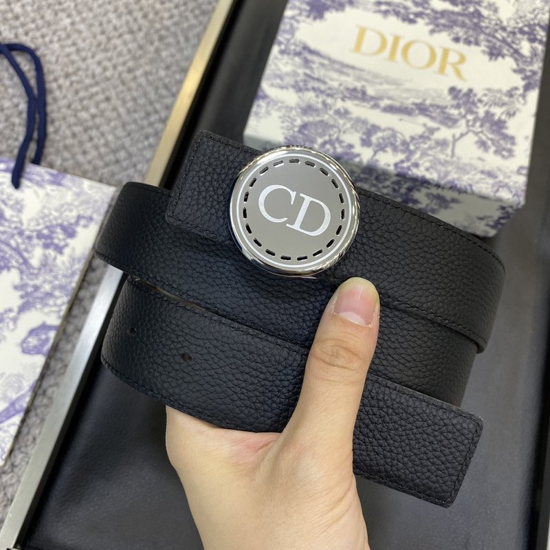 디올 Dior 클래식 레터 캔버스 가죽 벨트 CD 버클 001-219720