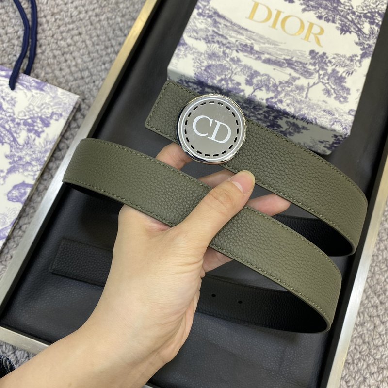 디올 Dior 클래식 레터 캔버스 가죽 벨트 CD 버클 001-219720