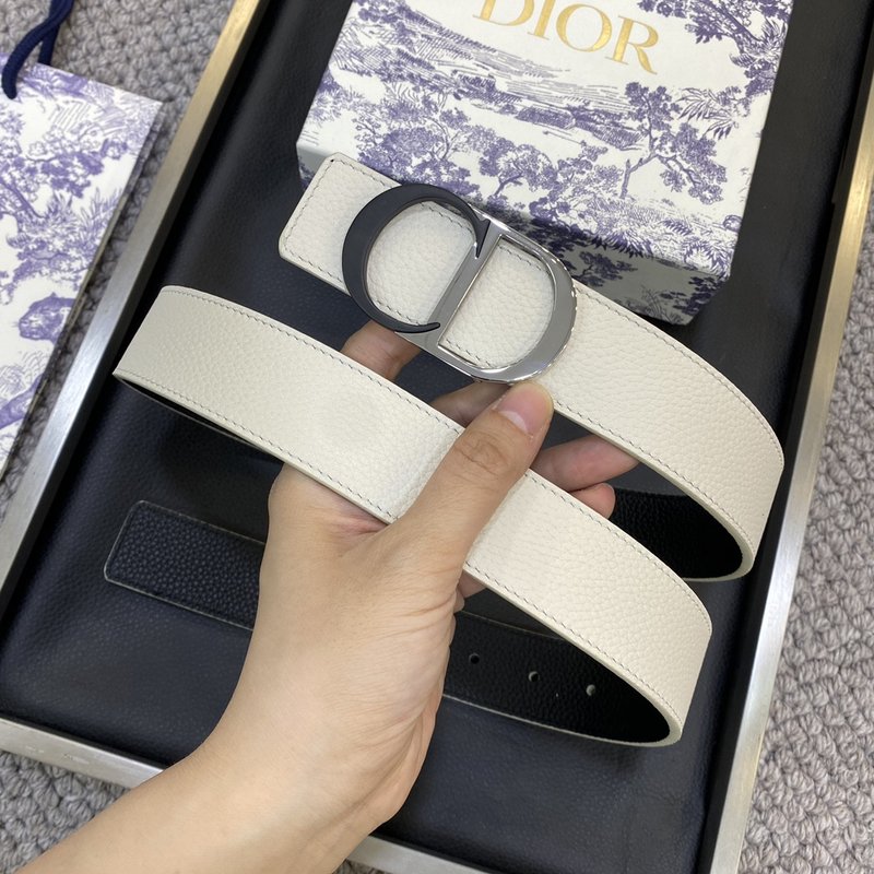 디올 DIOR 클래식 레터 캔버스 가죽 벨트 001-219721