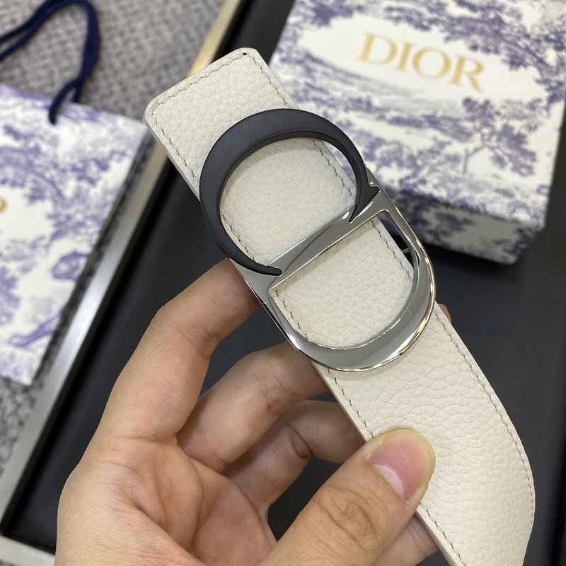 디올 DIOR 클래식 레터 캔버스 가죽 벨트 001-219721