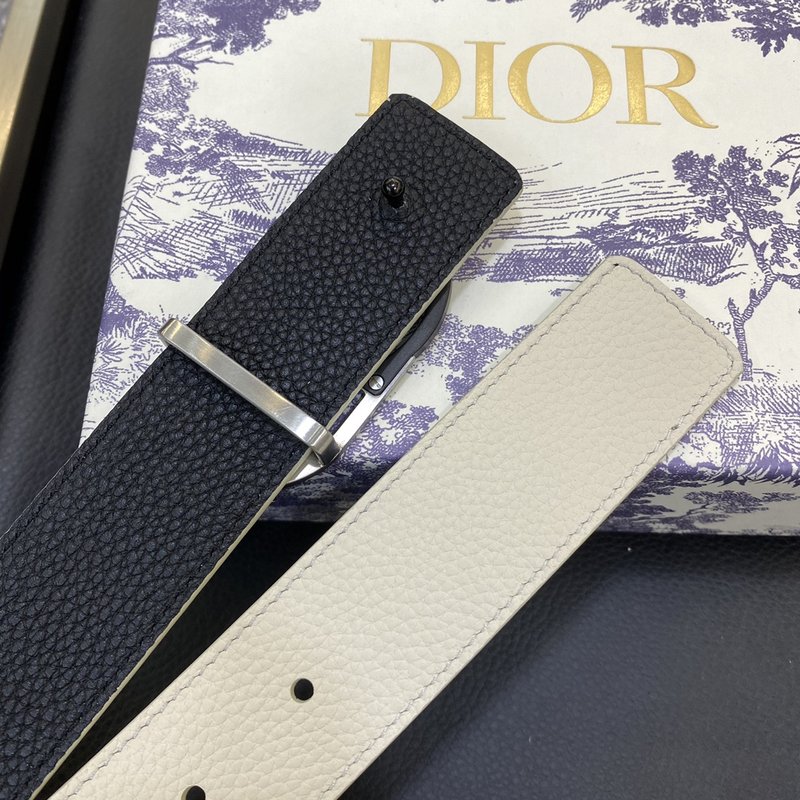 디올 DIOR 클래식 레터 캔버스 가죽 벨트 001-219721