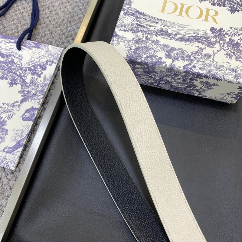 디올 DIOR 클래식 레터 캔버스 가죽 벨트 001-219721