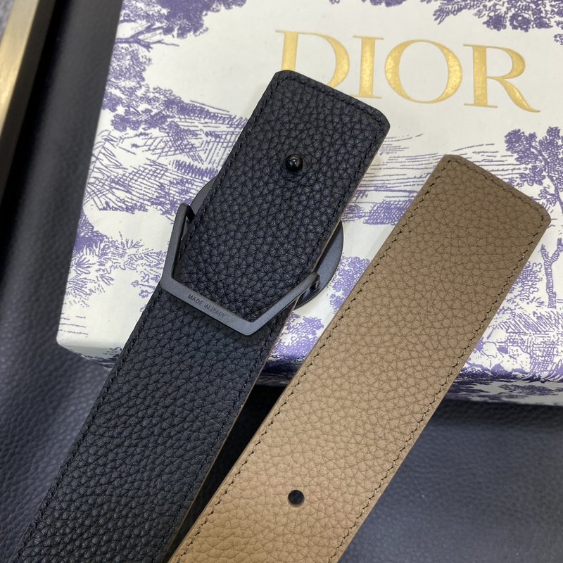 디올 DIOR 클래식 레터 캔버스 가죽 벨트 001-219723