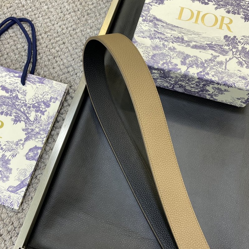 디올 DIOR 클래식 레터 캔버스 가죽 벨트 001-219723