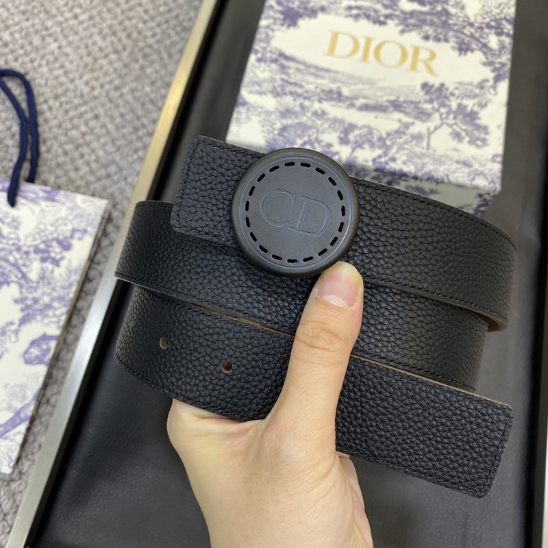 디올 DIOR 클래식 레터 캔버스 가죽 벨트 001-219723