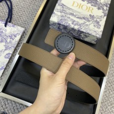 디올 DIOR 클래식 레터 캔버스 가죽 벨트 001-219724