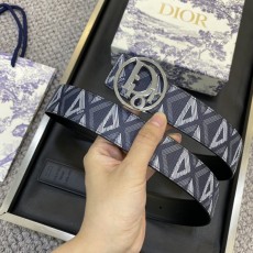 디올 DIOR 클래식 레터 캔버스 가죽 벨트 001-219724