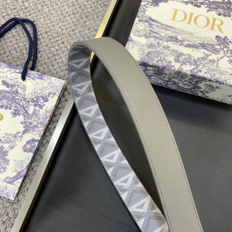 디올 DIOR 클래식 레터 캔버스 가죽 벨트 001-219726