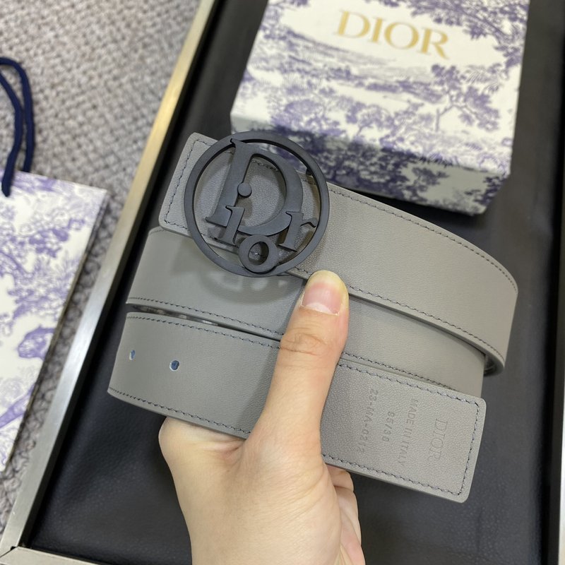 디올 DIOR 클래식 레터 캔버스 가죽 벨트 001-219726