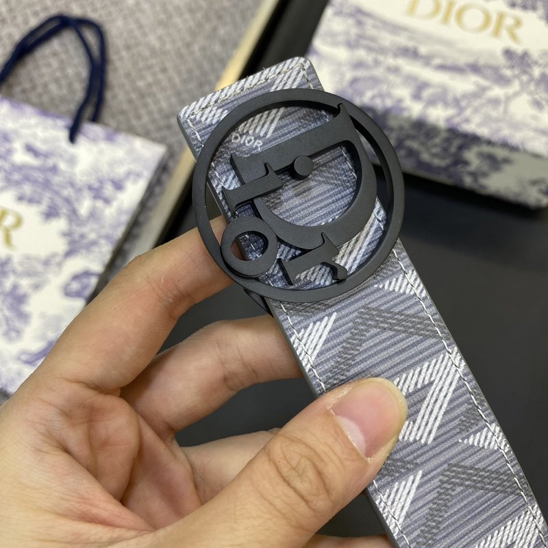 디올 DIOR 클래식 레터 캔버스 가죽 벨트 001-219726
