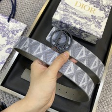 디올 DIOR 클래식 레터 캔버스 가죽 벨트 001-219726