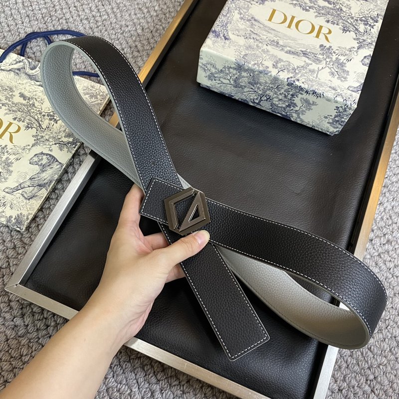 디올 DIOR 클래식 레터 캔버스 가죽 벨트 001-219731