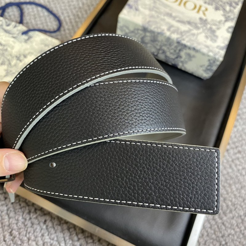 디올 DIOR 클래식 레터 캔버스 가죽 벨트 001-219731