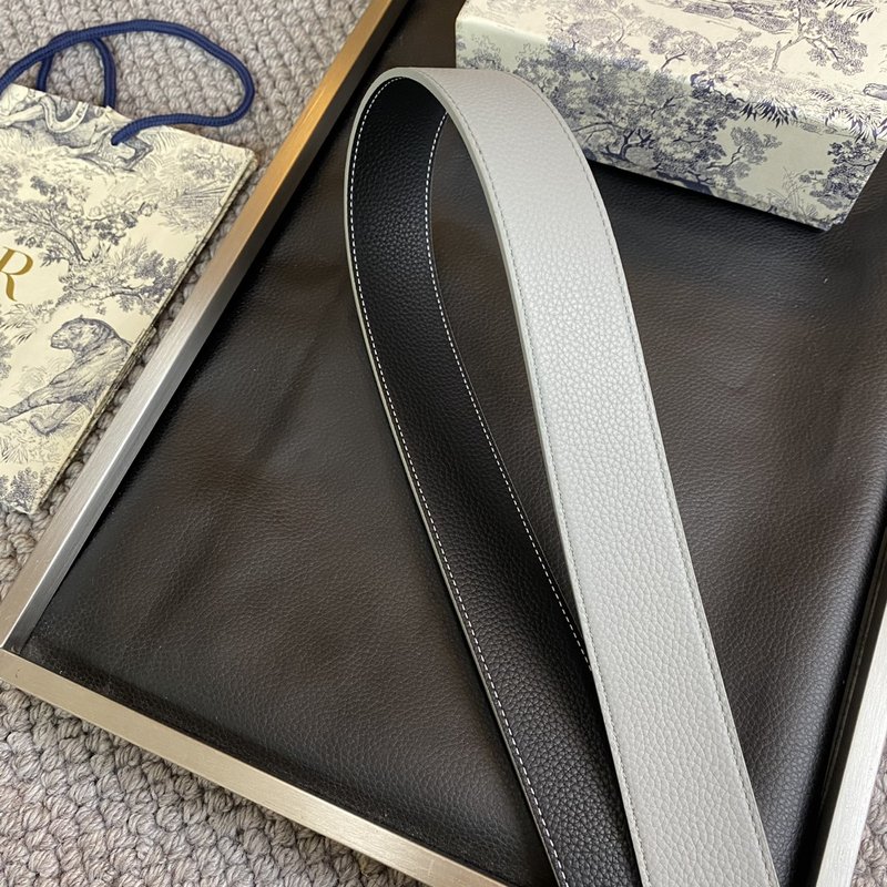 디올 DIOR 클래식 레터 캔버스 가죽 벨트 001-219731