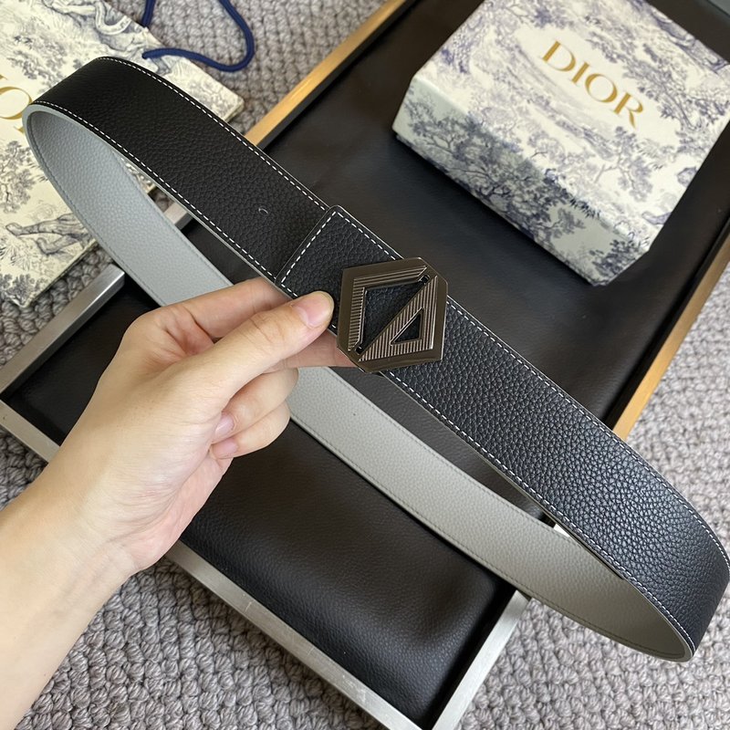 디올 DIOR 클래식 레터 캔버스 가죽 벨트 001-219731