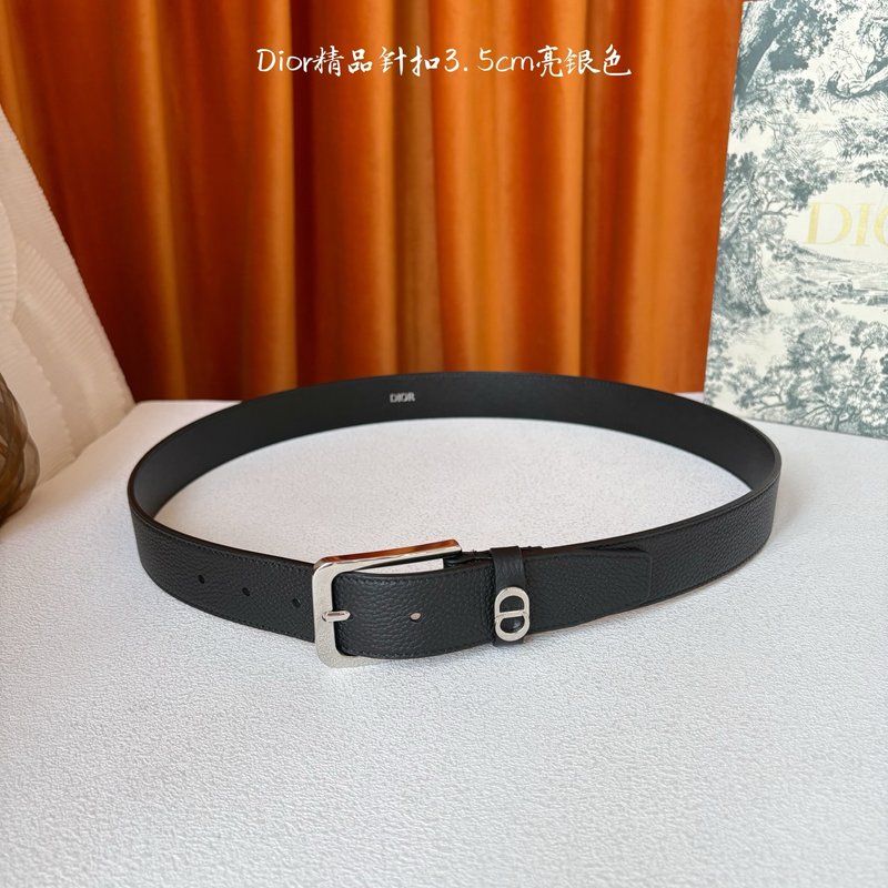 디올 블랙 그레인드 칼프스킨 벨트 3.5cm 001-219748
