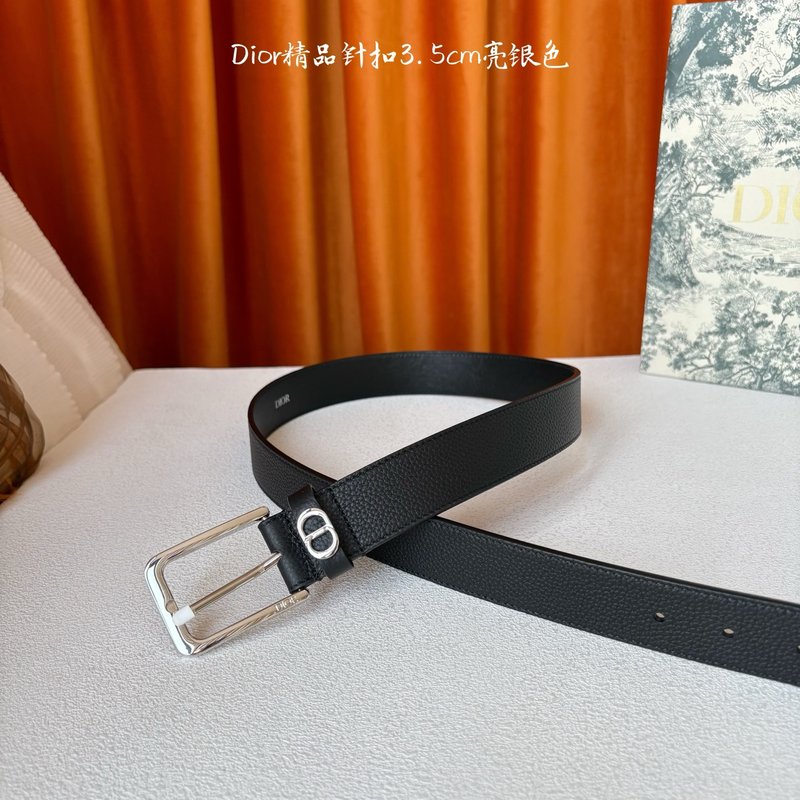 디올 블랙 그레인드 칼프스킨 벨트 3.5cm 001-219748