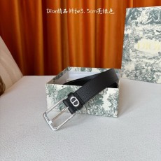 디올 블랙 그레인드 칼프스킨 벨트 3.5cm 001-219748