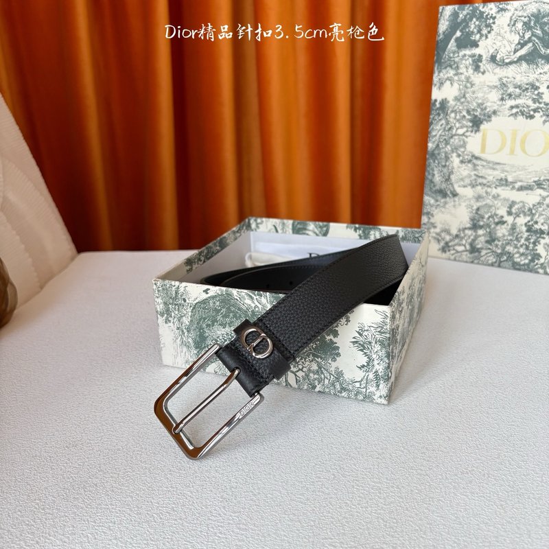 디올 블랙 그레인 카프스킨 핀 버클 벨트 001-219749