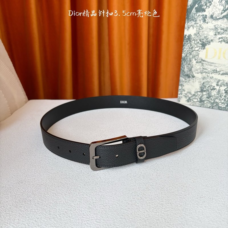 디올 블랙 그레인 카프스킨 핀 버클 벨트 001-219749