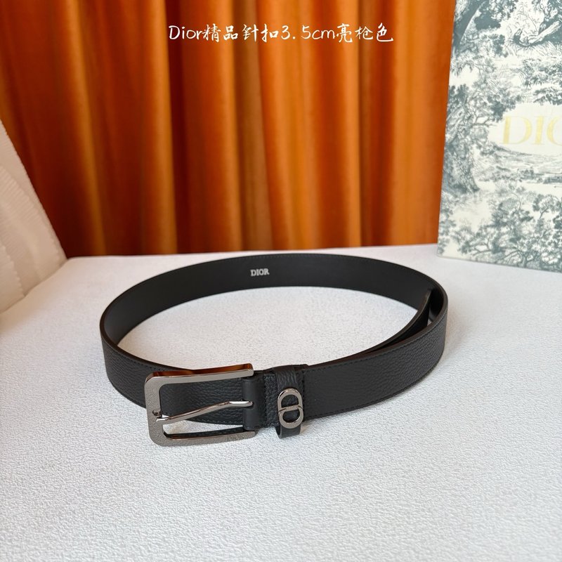 디올 블랙 그레인 카프스킨 핀 버클 벨트 001-219749