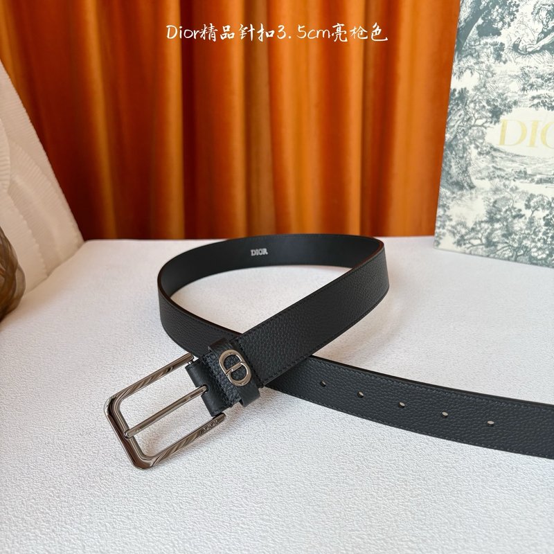 디올 블랙 그레인 카프스킨 핀 버클 벨트 001-219749
