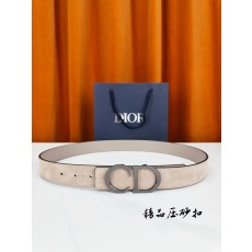 DIOR 디올 벨벳 가죽 벨트 3.5cm 폭 001-219751
