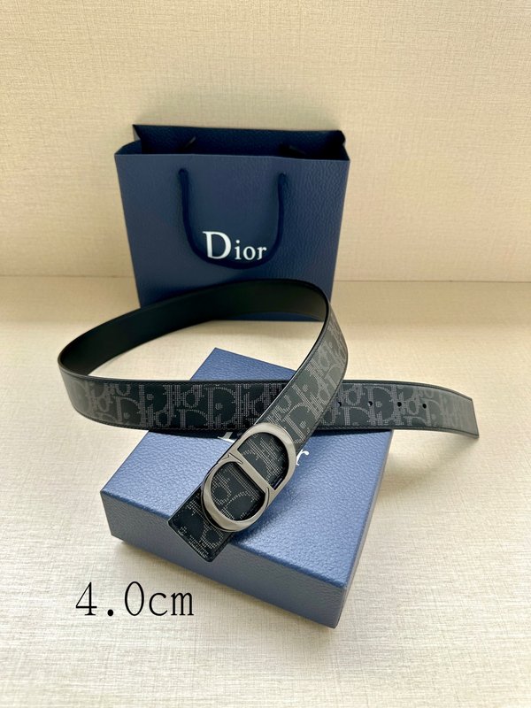 디올 양면 프린트 송아지 가죽 벨트 40mm 001-219761