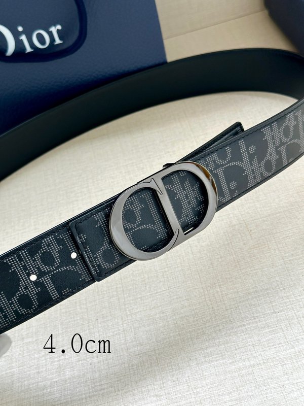 디올 양면 프린트 송아지 가죽 벨트 40mm 001-219761
