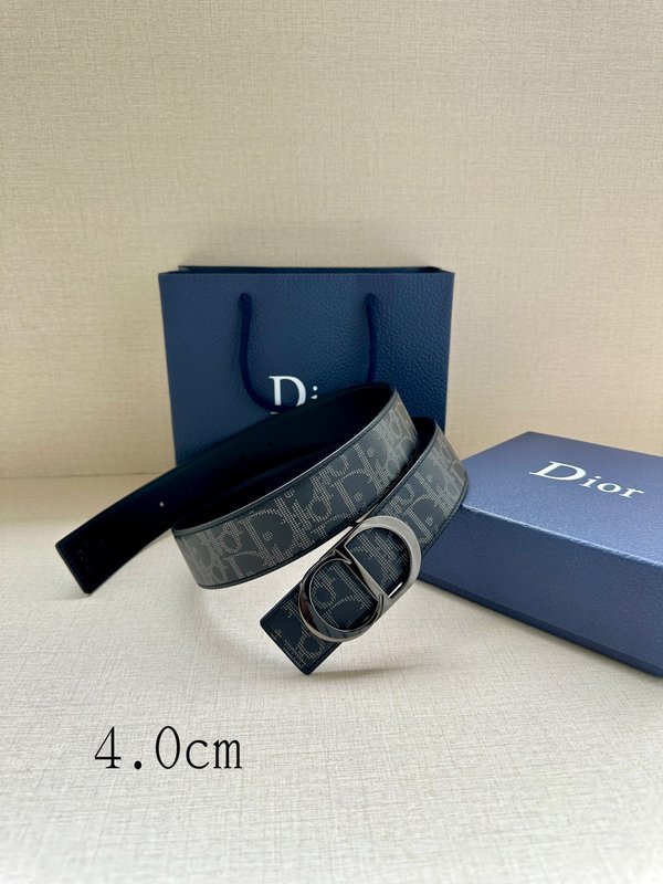 디올 양면 프린트 송아지 가죽 벨트 40mm 001-219761