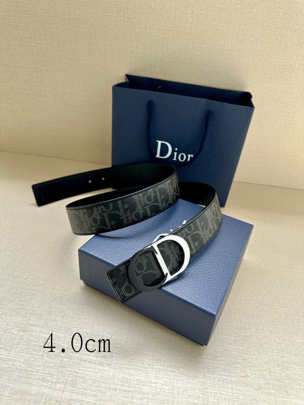 디올르 양면 프린트 소 가죽 벨트 40mm 001-219765