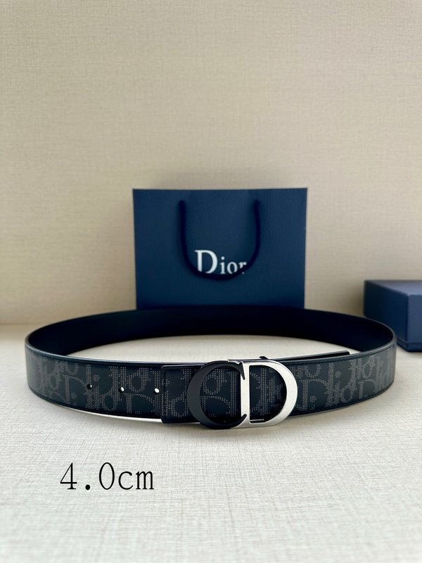 디올르 양면 프린트 소 가죽 벨트 40mm 001-219765