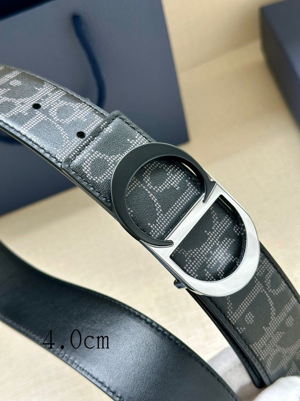 디올르 양면 프린트 소 가죽 벨트 40mm 001-219765
