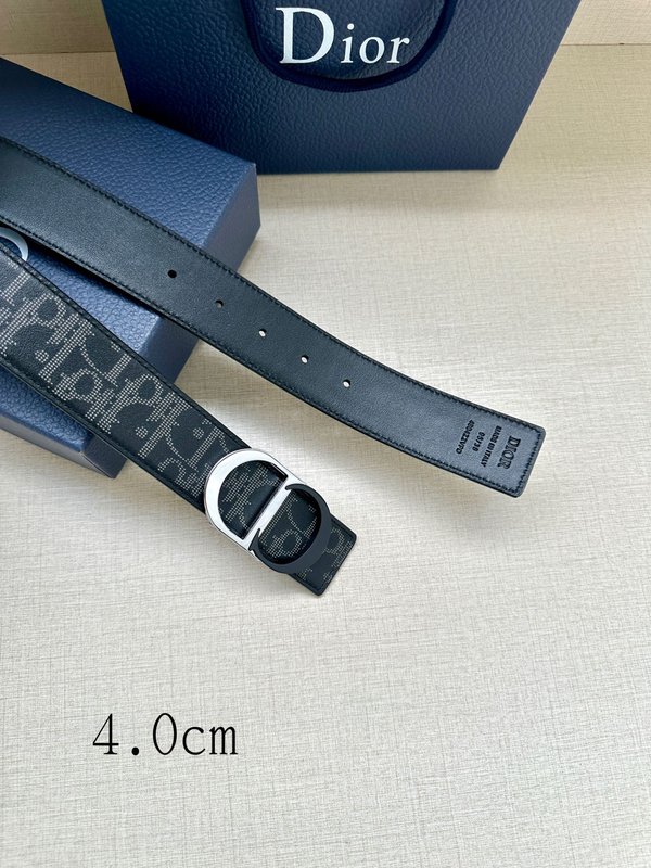 디올르 양면 프린트 소 가죽 벨트 40mm 001-219765