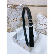 디올 블랙 가죽 진주 벨트 2.0cm 001-219797