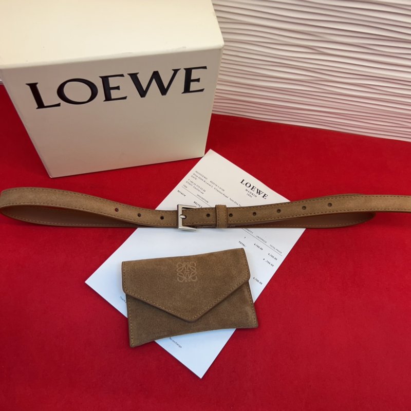 LOEWE 사슴 가죽 좁은 벨트 자물쇠 버클 001-219874