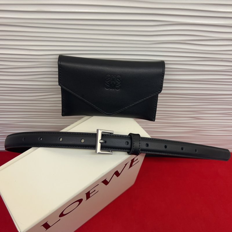 LOEWE 가죽窄벨트 Anagram 자물쇠 버클 001-219877
