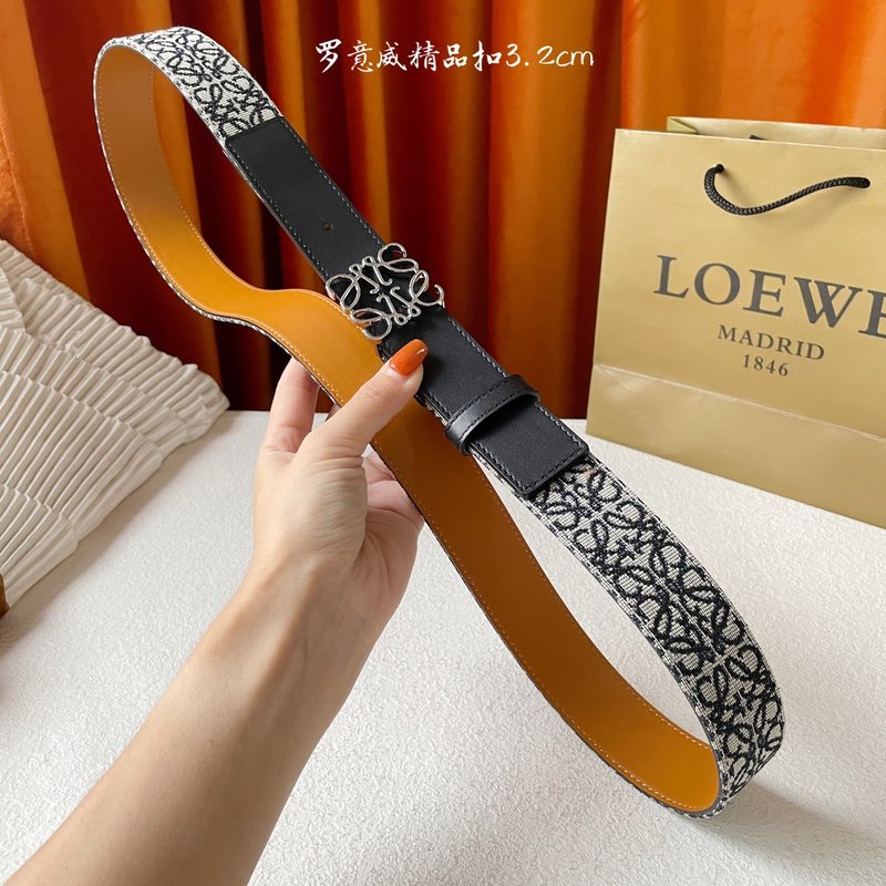 로에베 LOEWE 클래식 패브릭 소가죽 벨트 001-219902