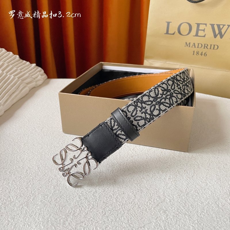 로에베 LOEWE 클래식 패브릭 소가죽 벨트 001-219902
