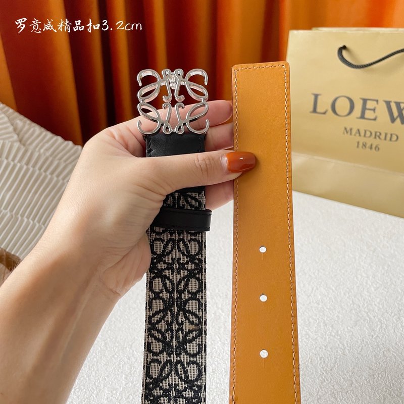 로에베 LOEWE 클래식 패브릭 소가죽 벨트 001-219902