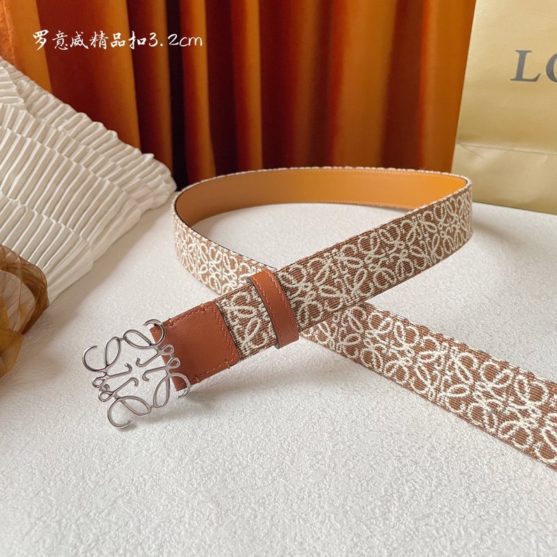 로에베 LOEWE 캔버스 소가죽 벨트 클래식 버클 001-219904