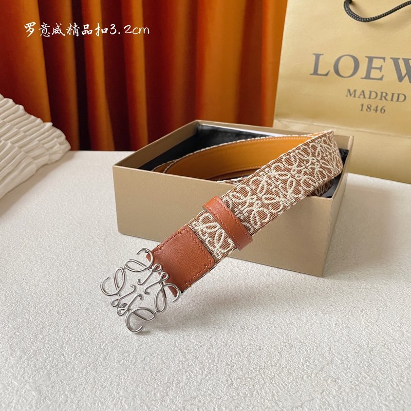 로에베 LOEWE 캔버스 소가죽 벨트 클래식 버클 001-219904