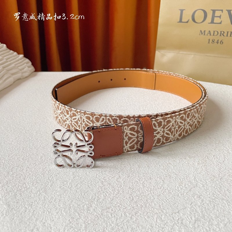 로에베 LOEWE 캔버스 소가죽 벨트 클래식 버클 001-219904
