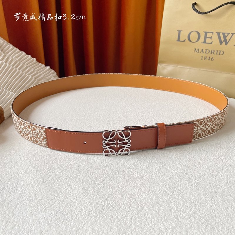 로에베 LOEWE 캔버스 소가죽 벨트 클래식 버클 001-219904