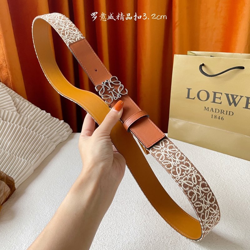 로에베 LOEWE 캔버스 소가죽 벨트 클래식 버클 001-219904