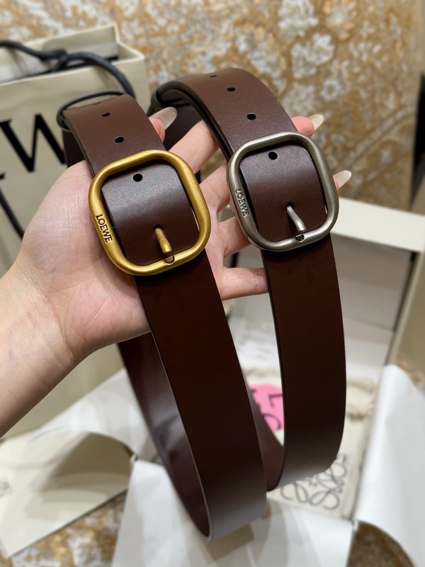 LOEWE 여성 클래식 베지터블 탣닝 가죽 벨트 001-219908