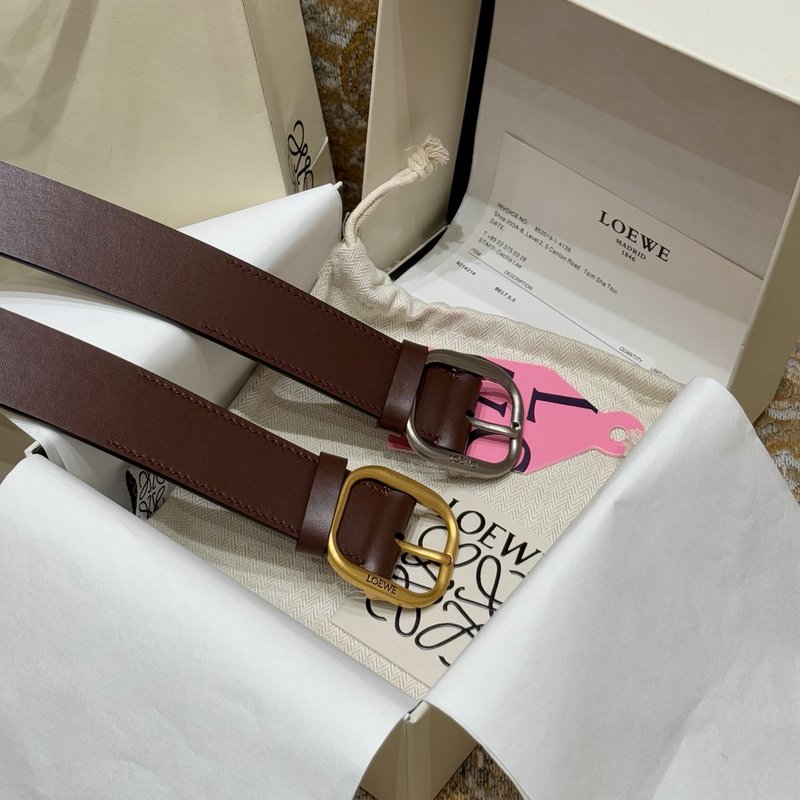 LOEWE 여성 클래식 베지터블 탣닝 가죽 벨트 001-219908